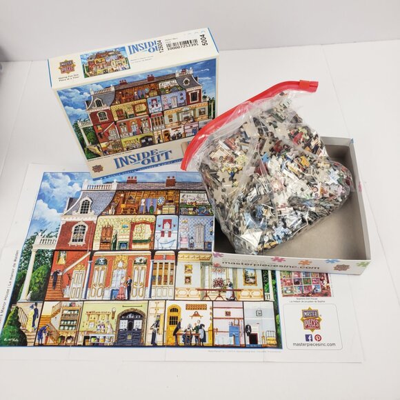 Master Pieces 1000pc Waldens Manor House 26x19 Inside Out Pre-Owned - Picture 4 of 13